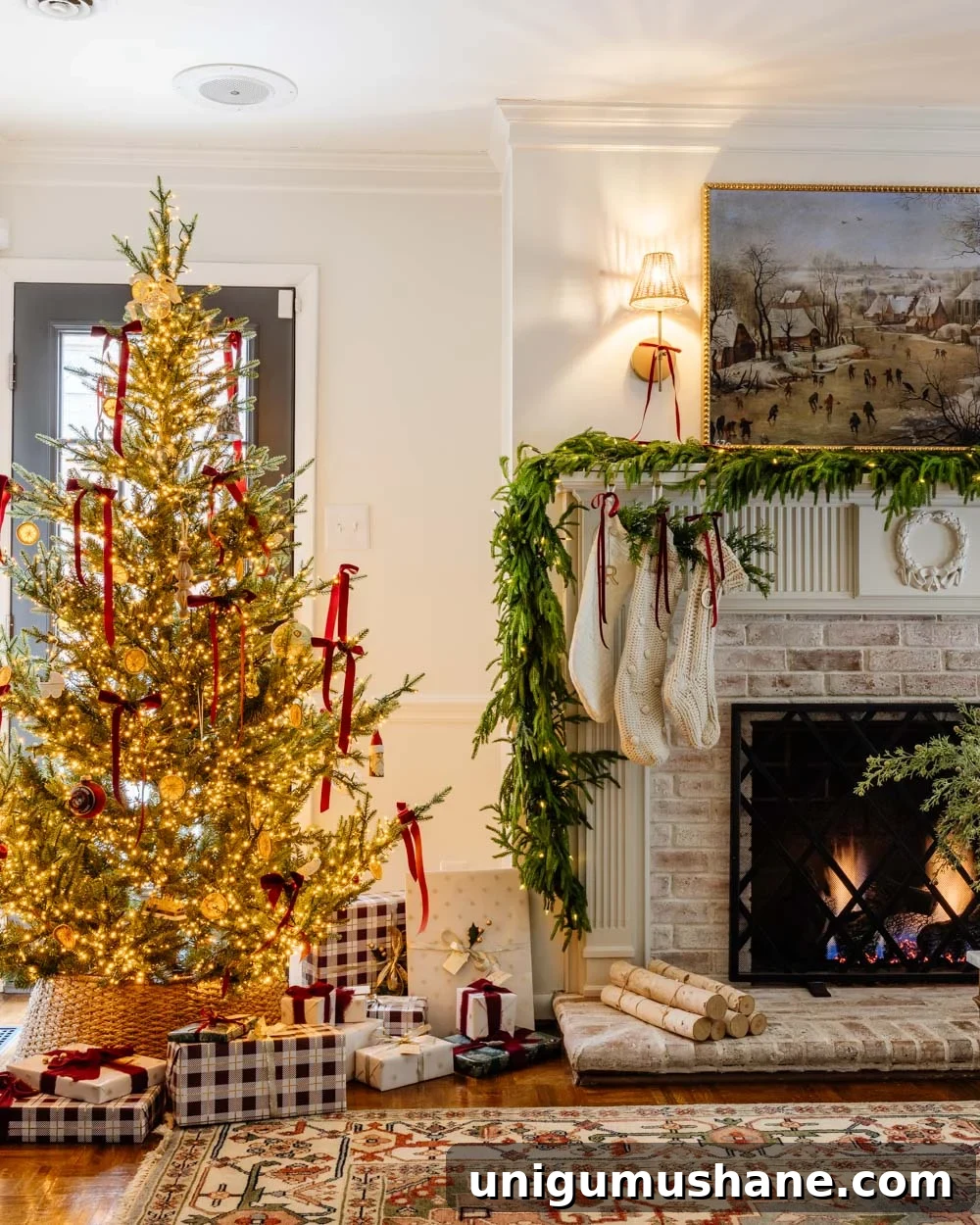 Modern Colonial Christmas Home Tour 2024: Holiday Decor Ideas 8 modern traditional colonial christmas home tour living room