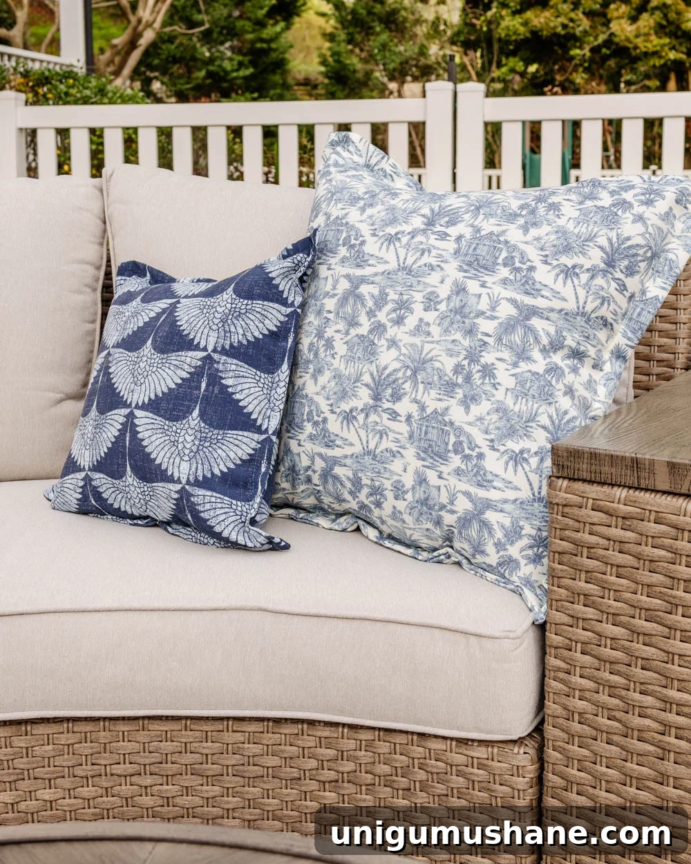 Outdoor Furniture Roundup: Save on Stylish Patio Picks 7 tropical toile outdoor pillow