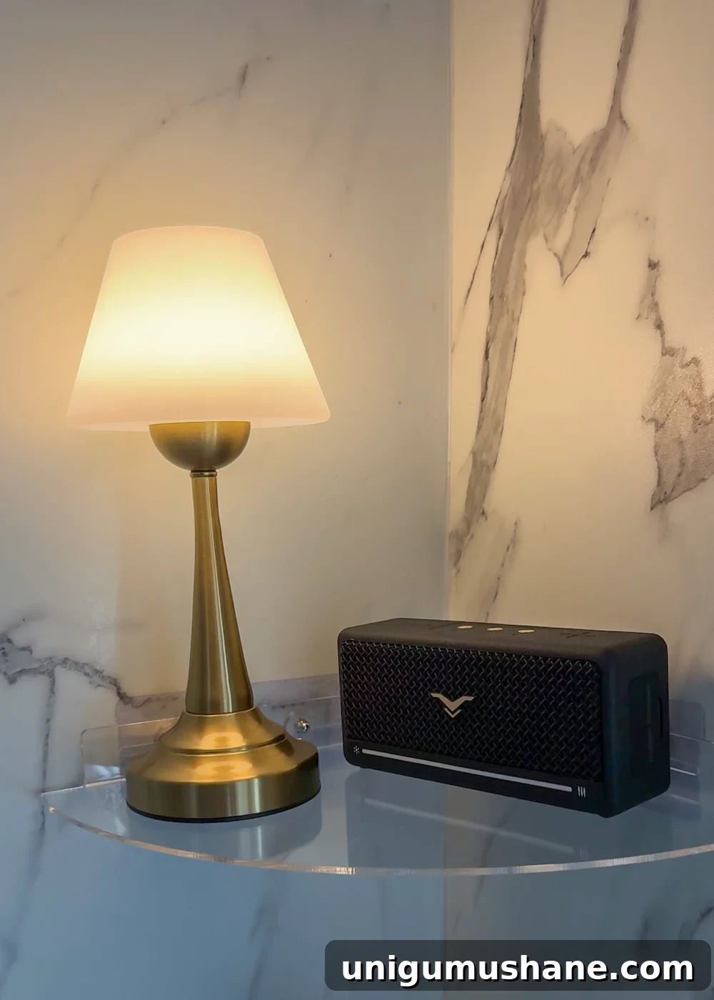Trending Cozy Shower Lamps: Top Picks to Try 4 waterproof lamp on shower shelf with bluetooth speaker for a cozy bathroom