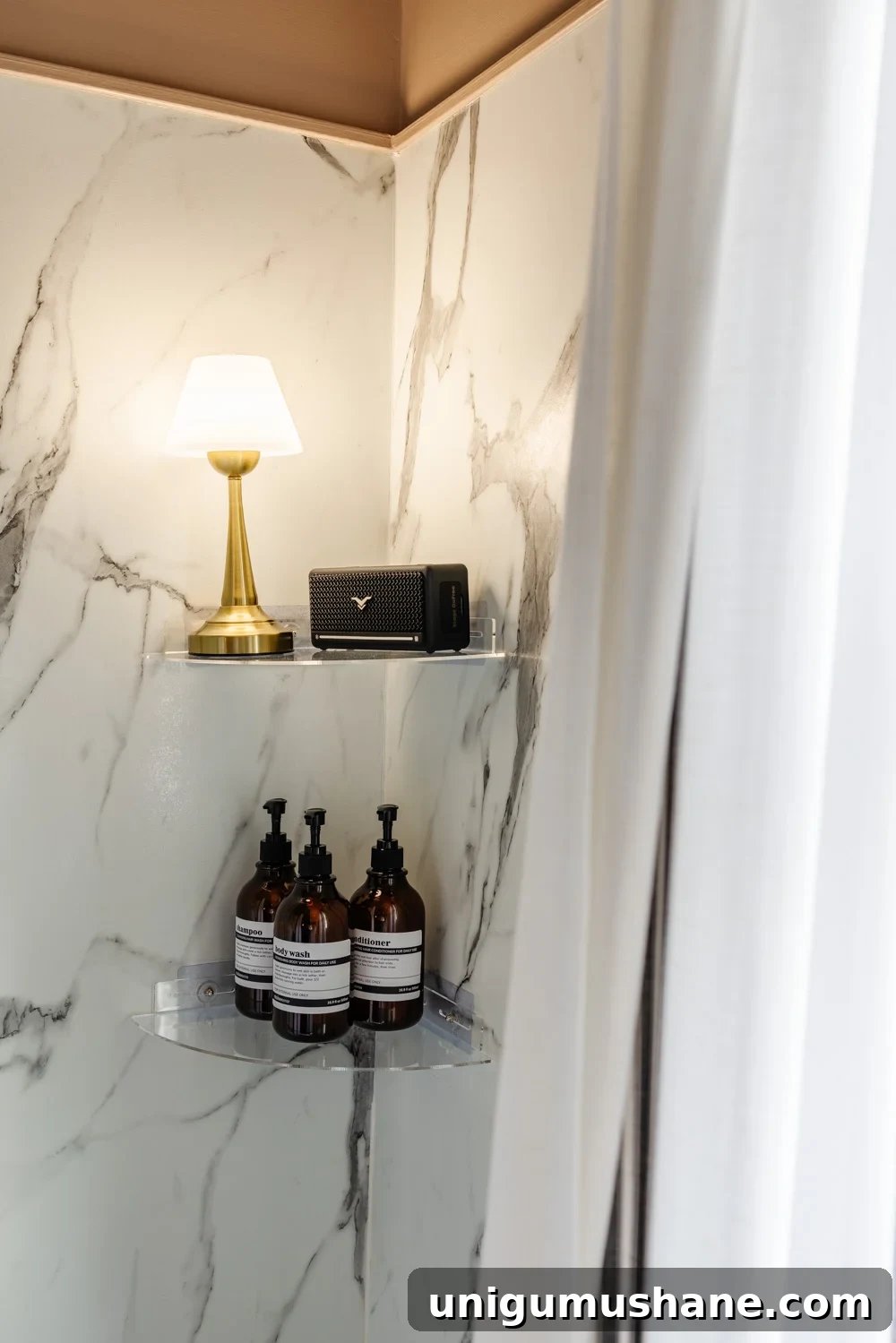 Trending Cozy Shower Lamps: Top Picks to Try 10 waterproof lamp on shower shelf with bluetooth speaker for a cozy bathroom