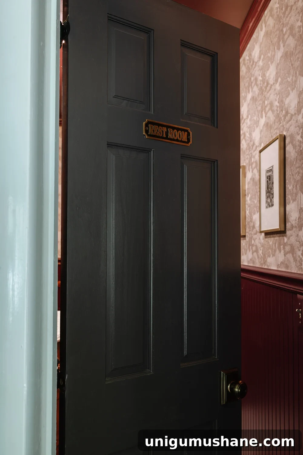 Why Brass Home Decor Is Still Timeless 4 antique brass bathroom sign on door