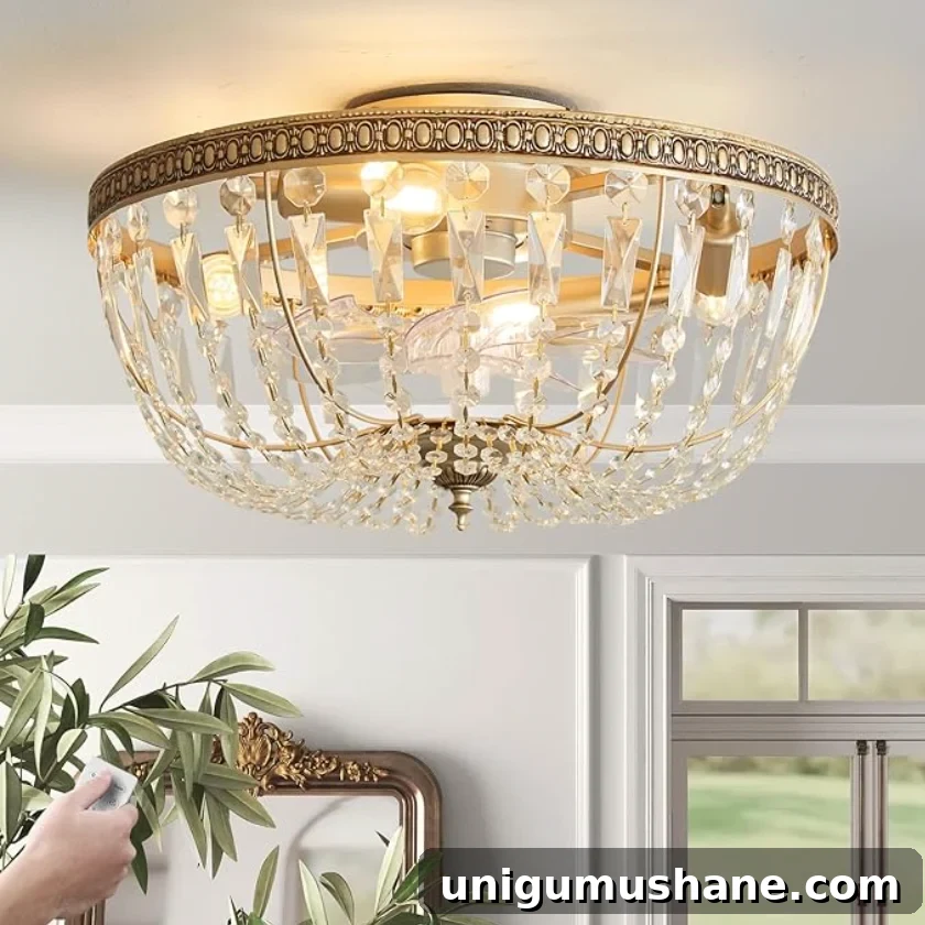 I Tried the Viral Crystal Fandelier: Is It Worth It? 5 Dome Flush Mount Caged Ceiling Fan