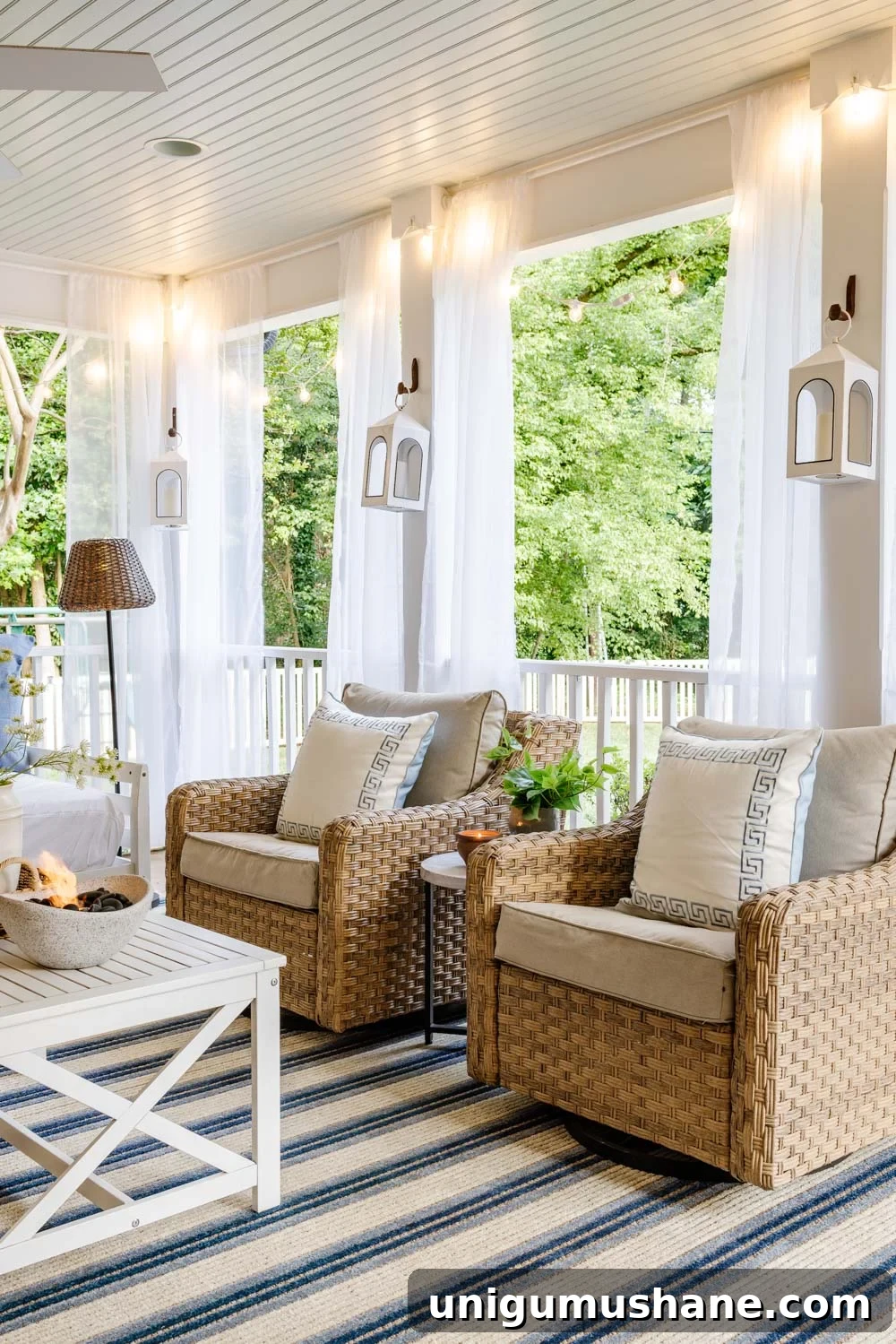 How We Turned Our Backyard into a DIY Outdoor Living Room 10 outdoor living room with fireplace on a back porch