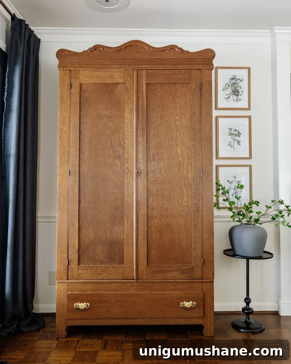 How We Added Entryway Storage Without a Mudroom 8 armoire coat closet in an entryway for storage without a mudroom