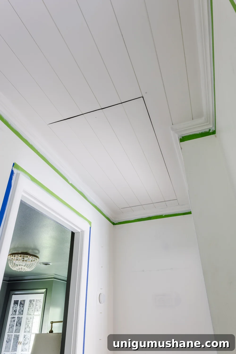 Hide Your Attic Door with a Tongue and Groove Ceiling 17 how to hide attic door in ceiling with tongue and groove