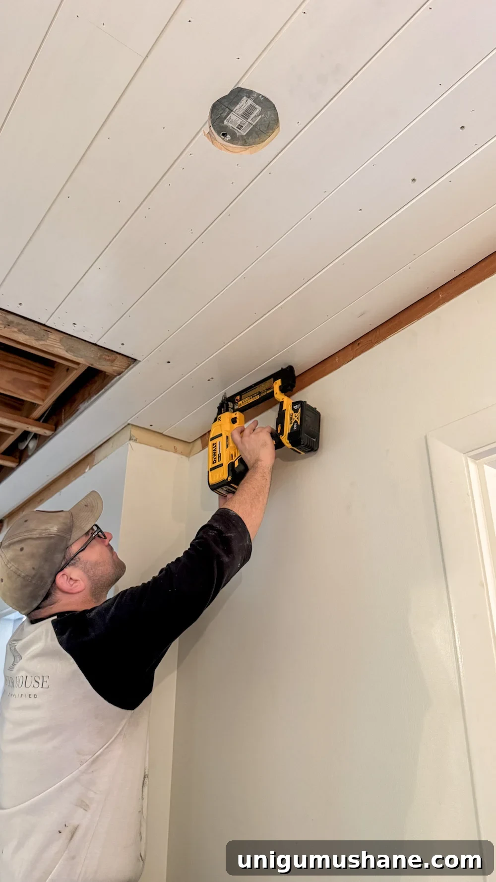 Hide Your Attic Door with a Tongue and Groove Ceiling 10 how to hide attic door in ceiling with tongue and groove