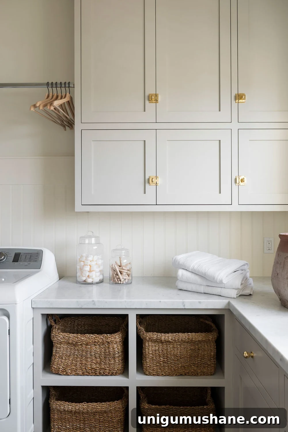 Small Space Laundry Room Ideas to Maximize Storage 11 laundry storage baskets studio mcgee