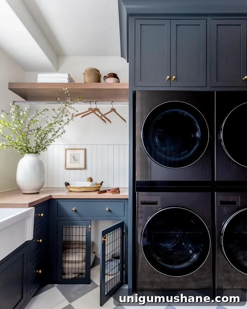 Small Space Laundry Room Ideas to Maximize Storage 17 laundry dog kennel