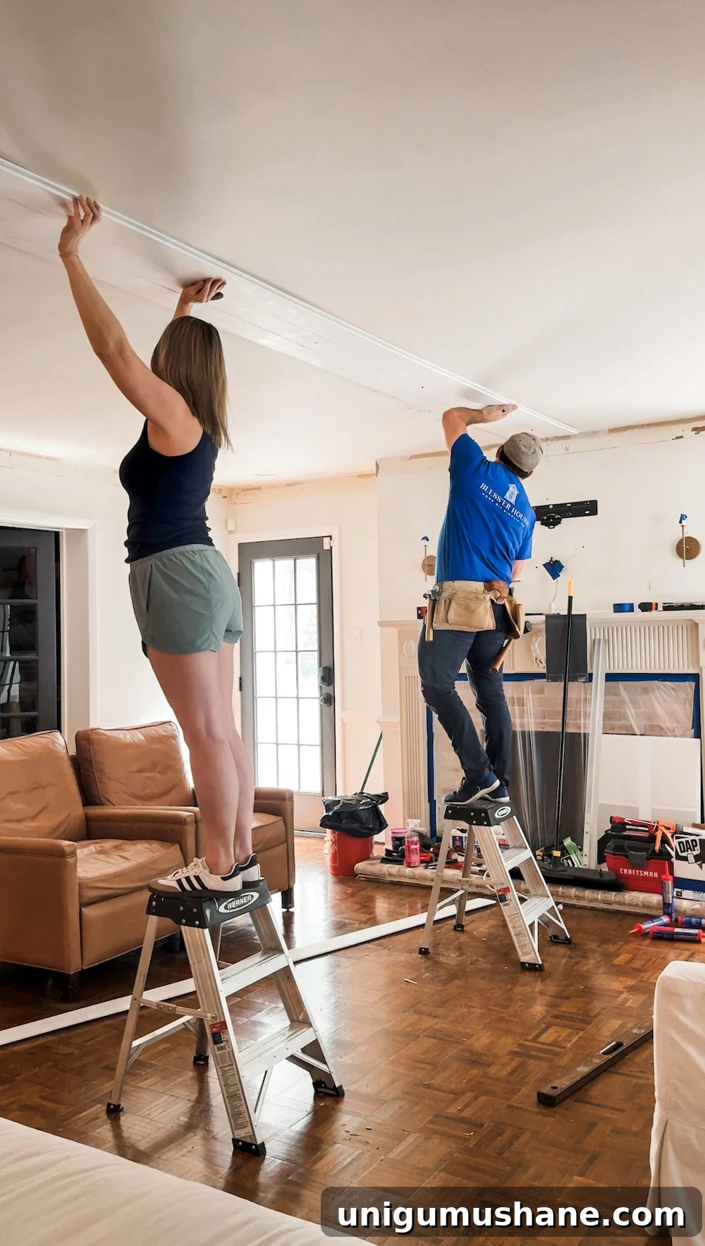 How to Install a Shiplap Ceiling with Crown Molding 6 DIY shiplap ceiling