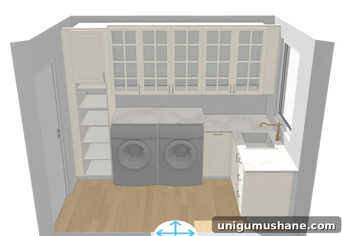 ikea laundry room cabinets in a narrow laundry room using kitchen planner