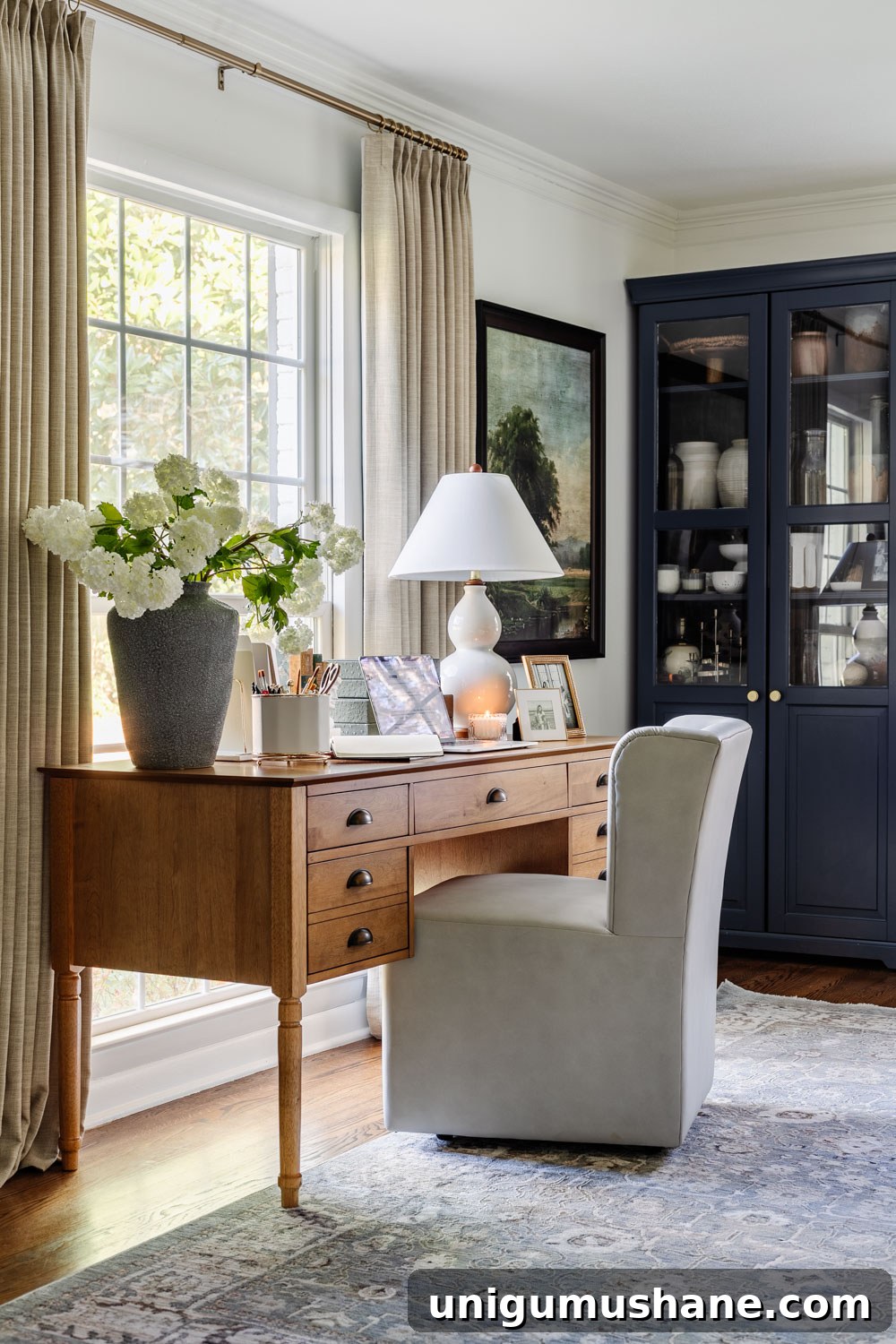100+ Quick DIY Home Upgrades for a Long Holiday Weekend 9 home office desk facing window
