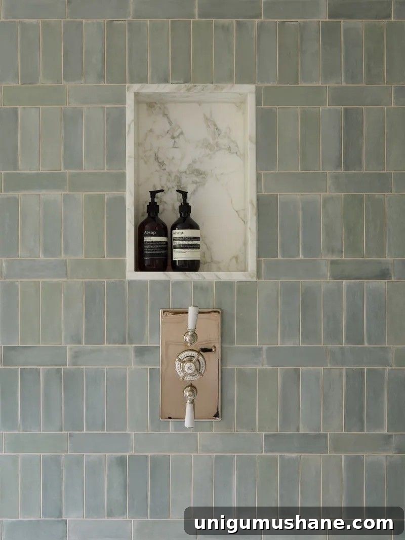 30+ Ways to Use Space Between Wall Studs for Storage 14 recessed shower niche