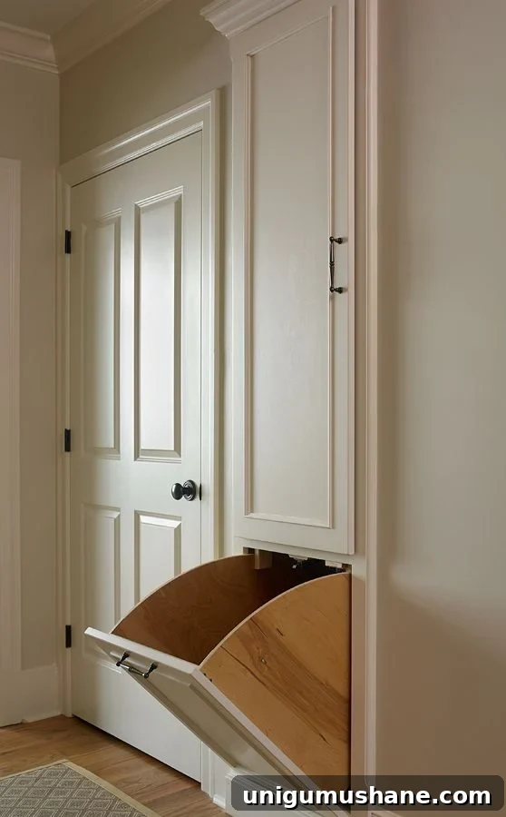 30+ Ways to Use Space Between Wall Studs for Storage 18 recessed in wall hamper between studs
