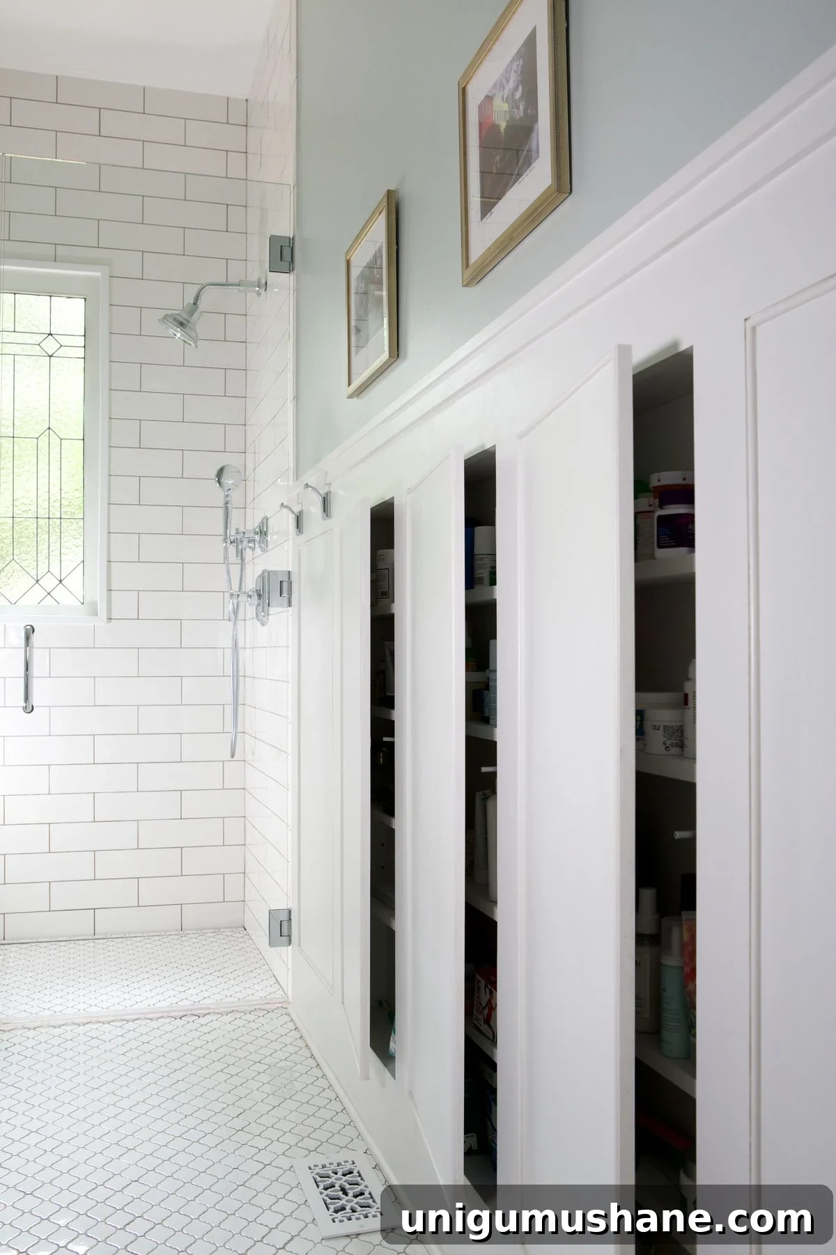 30+ Ways to Use Space Between Wall Studs for Storage 23 Hidden cabinets between studs in wainscoting