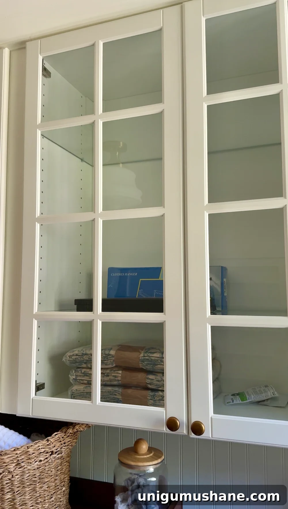 Transform Cabinets with No-Sew Fabric Doors That Hide Clutter 4 No Sew DIY Fabric Cabinet Doors That Hide Clutter in Style