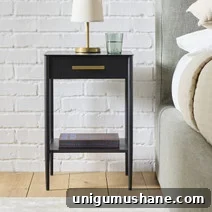 20+ Space-Saving Bedside Tables for Small Bedrooms 14 slim bedside table