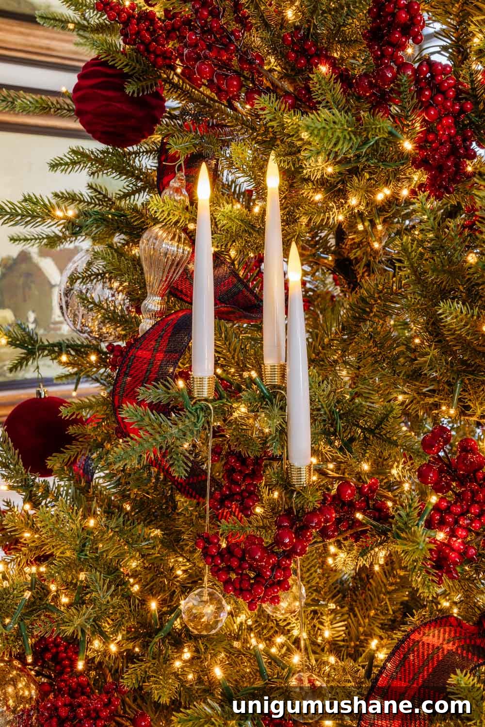 Affordable Ralph Lauren Christmas Decor Ideas 9 battery operated tree candles with crystal balls