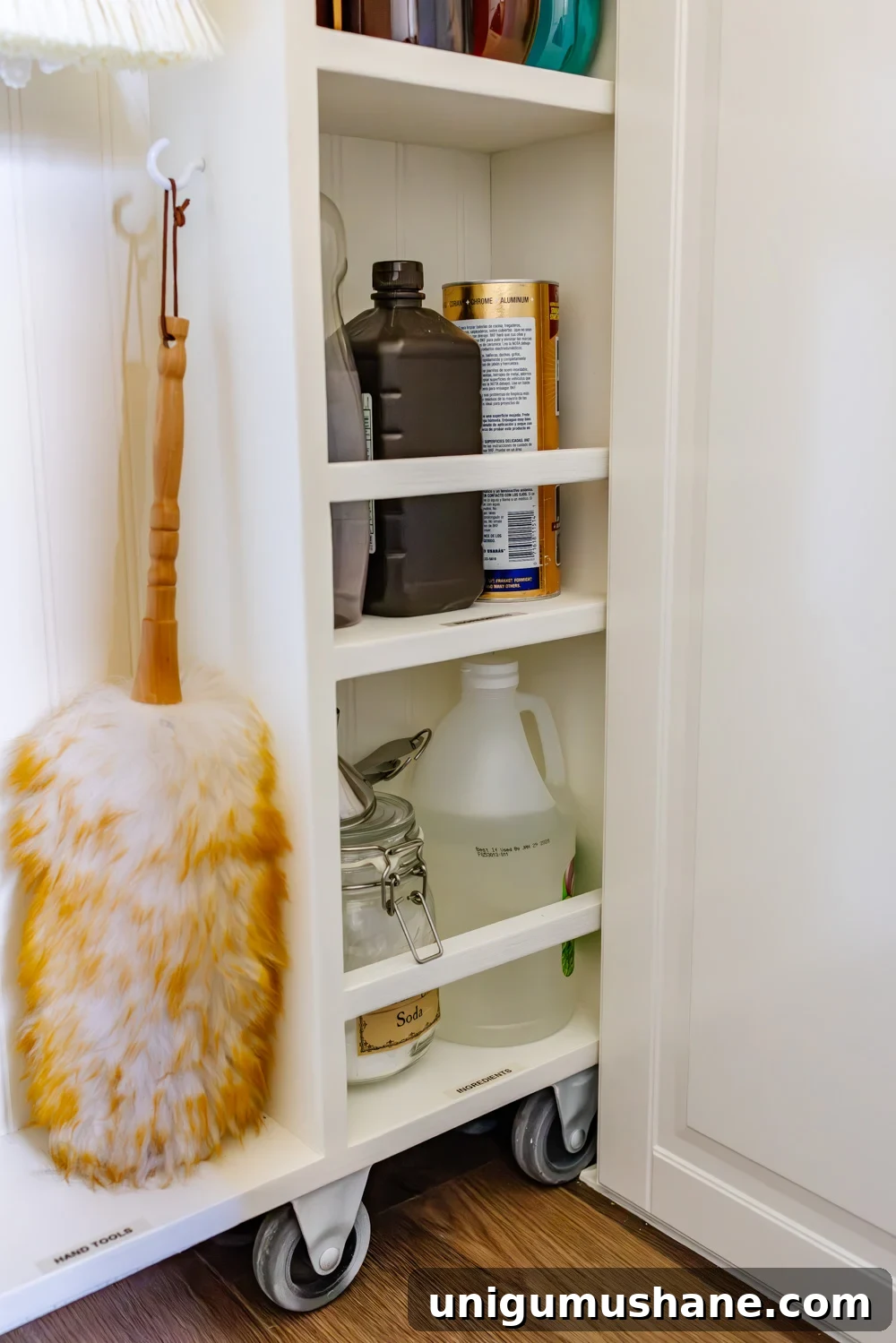 DIY Hidden Broom Closet That Disappears Into the Wall 14 hidden diy broom cupboard and cleaning supply storage in a laundry room