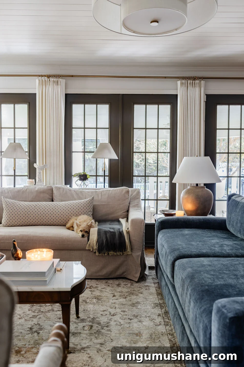 Quick DIY Home Projects You Can Finish in Under an Hour 2 blue and neutral modern traditional transitional living room