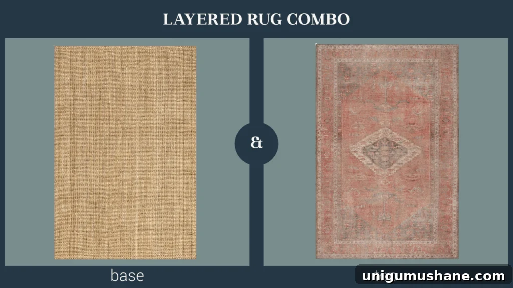 How to Layer Rugs: Pairing Tips for Any Room 4 layered rug combination