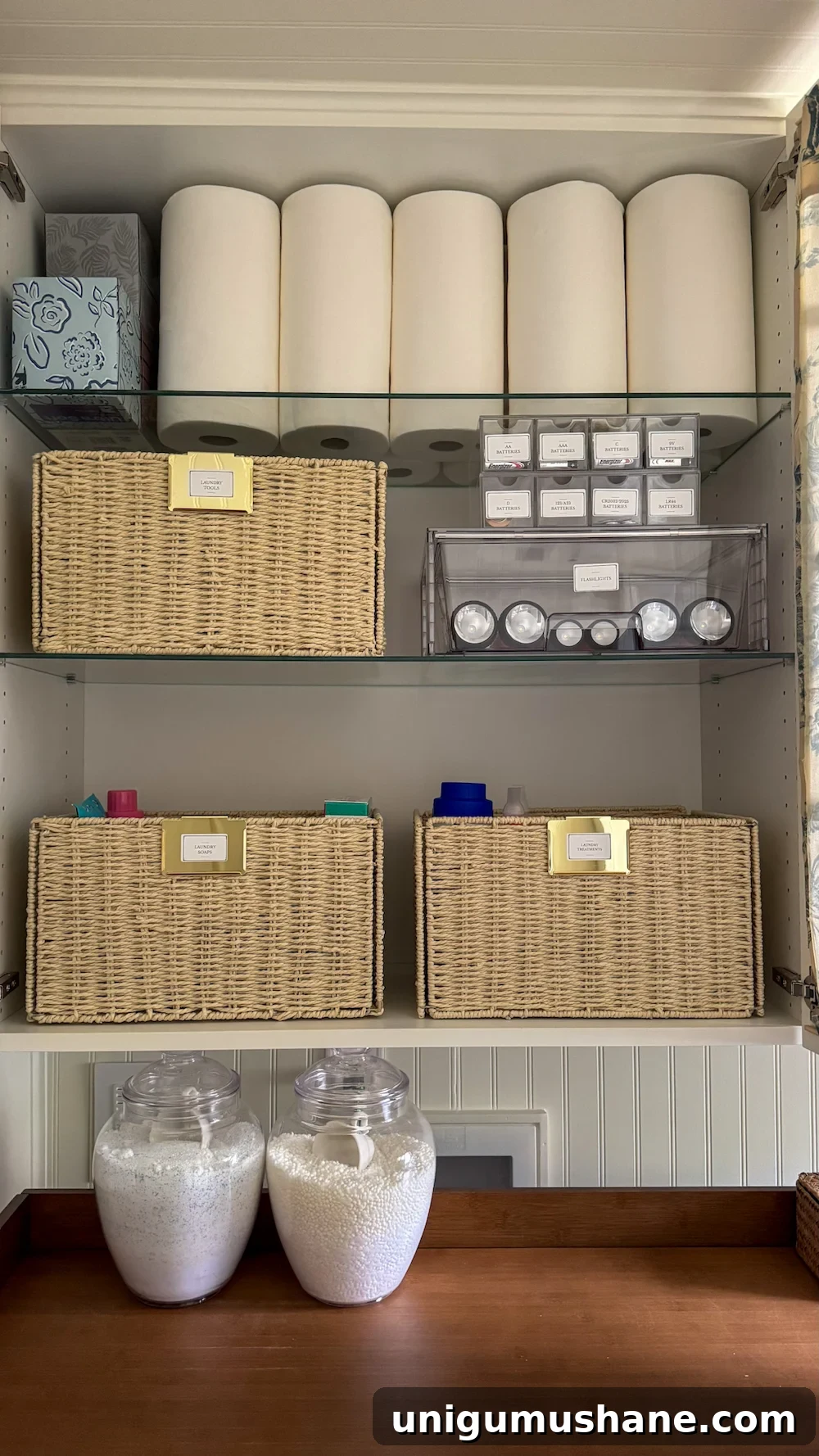 Maximize Storage in a Small Laundry Room 6 small laundry room organization - labeled bins