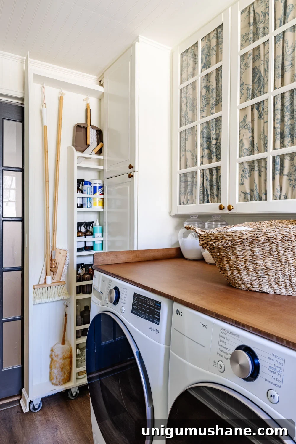 Aesthetic Storage Ideas That Work in Real Homes 11 hidden diy broom cupboard and cleaning supply storage in a laundry room