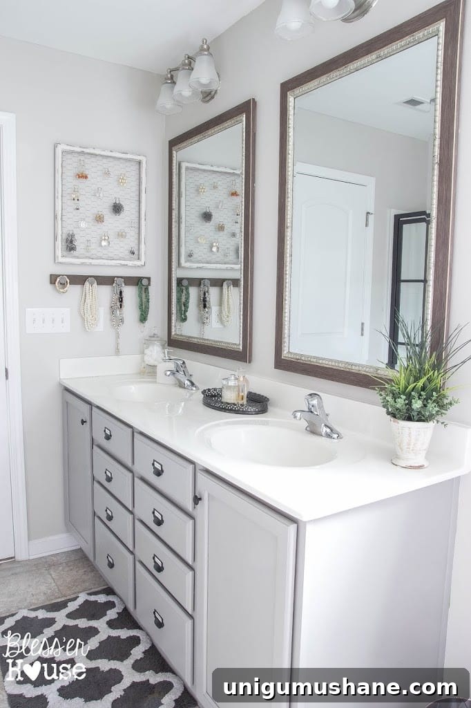 Bathroom Budget Makeover | Builder Grade to Rustic Industrial | Bless'er House