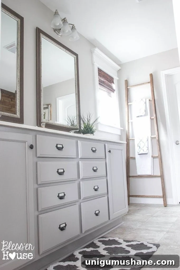 Bathroom Budget Makeover | Builder Grade to Rustic Industrial | Bless'er House
