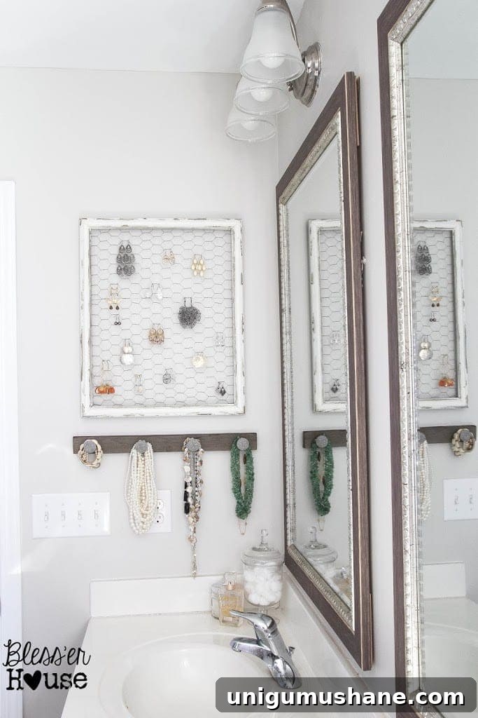 DIY Rustic Industrial Jewelry Wall Organizer