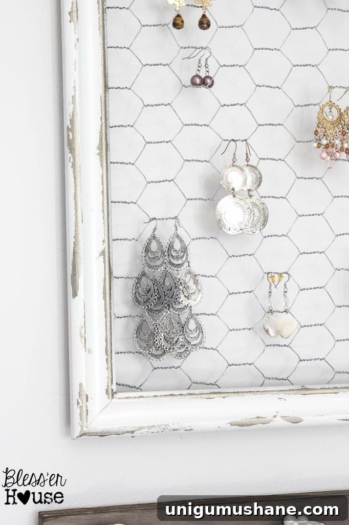 DIY Rustic Industrial Jewelry Wall Organizer