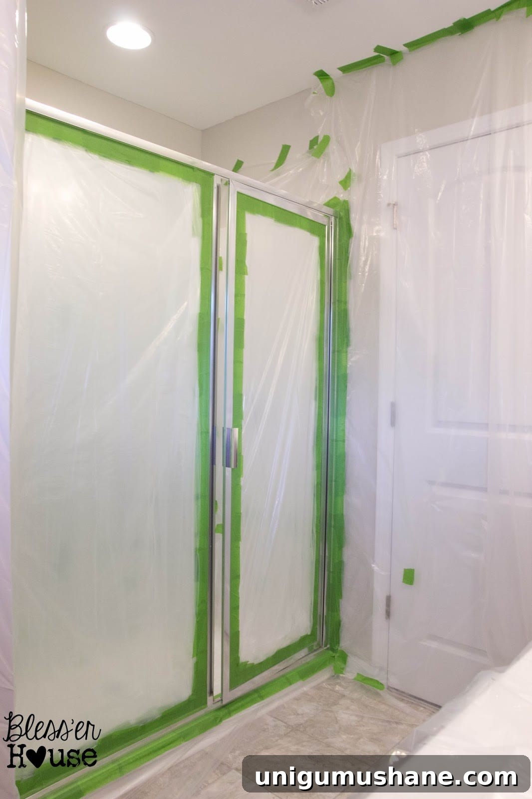How NOT to Paint a Shower Door (And How to Fix Spray Paint Mistakes) | Bless'er House