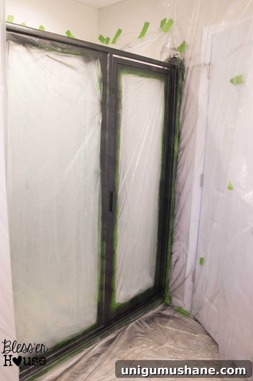 How NOT to Paint a Shower Door (And How to Fix Spray Paint Mistakes) | Bless'er House
