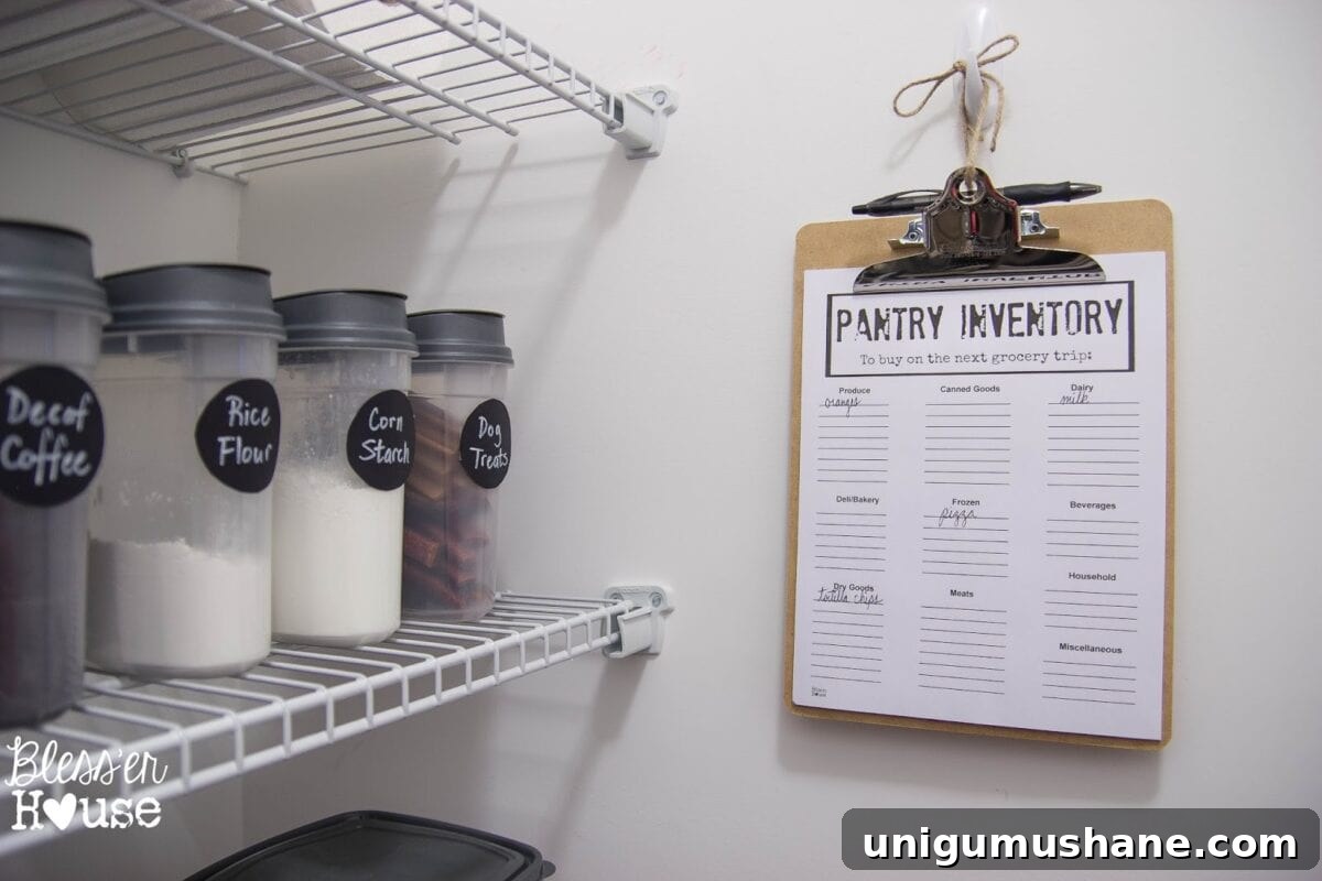 Bless'er House | The Cheapest Way to Organize a Pantry + Free Printable