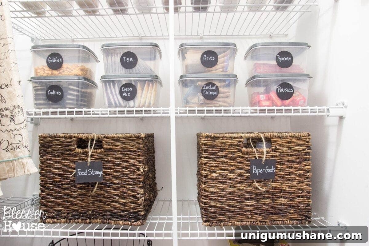 Bless'er House | The Cheapest Way to Organize a Pantry + Free Printable