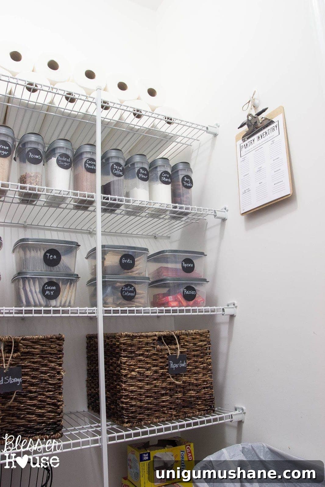 Bless'er House | The Cheapest Way to Organize a Pantry + Free Printable