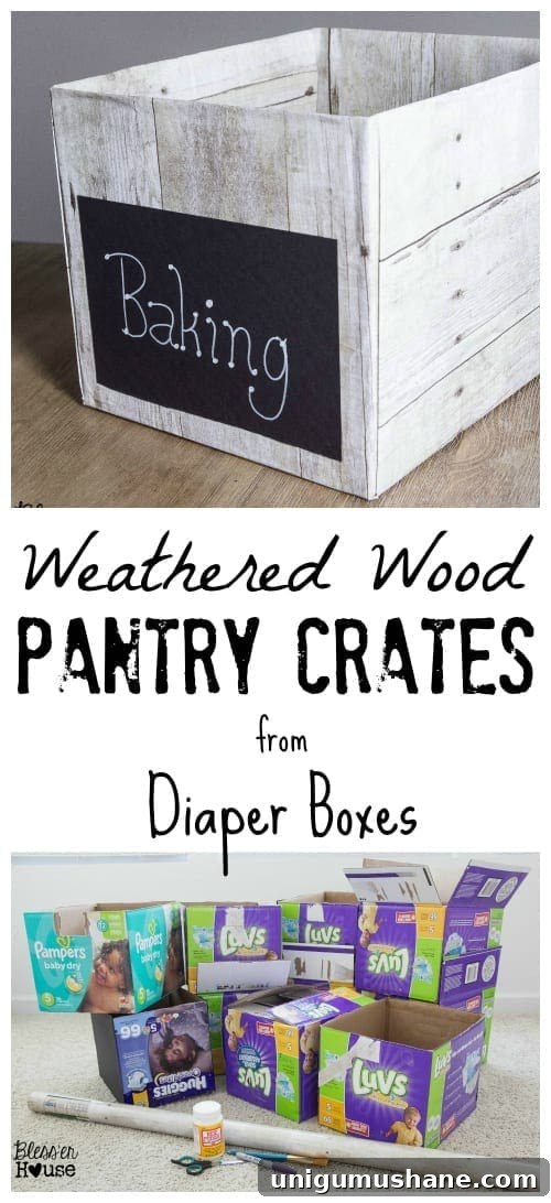 Bless'er House | DIY Weathered Wood Pantry Crates for Cheap