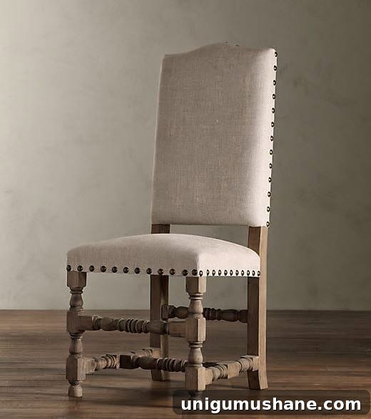 DIY No-Sew Knockoff Dining Chairs 4 Restoration Hardware style inspiration chair