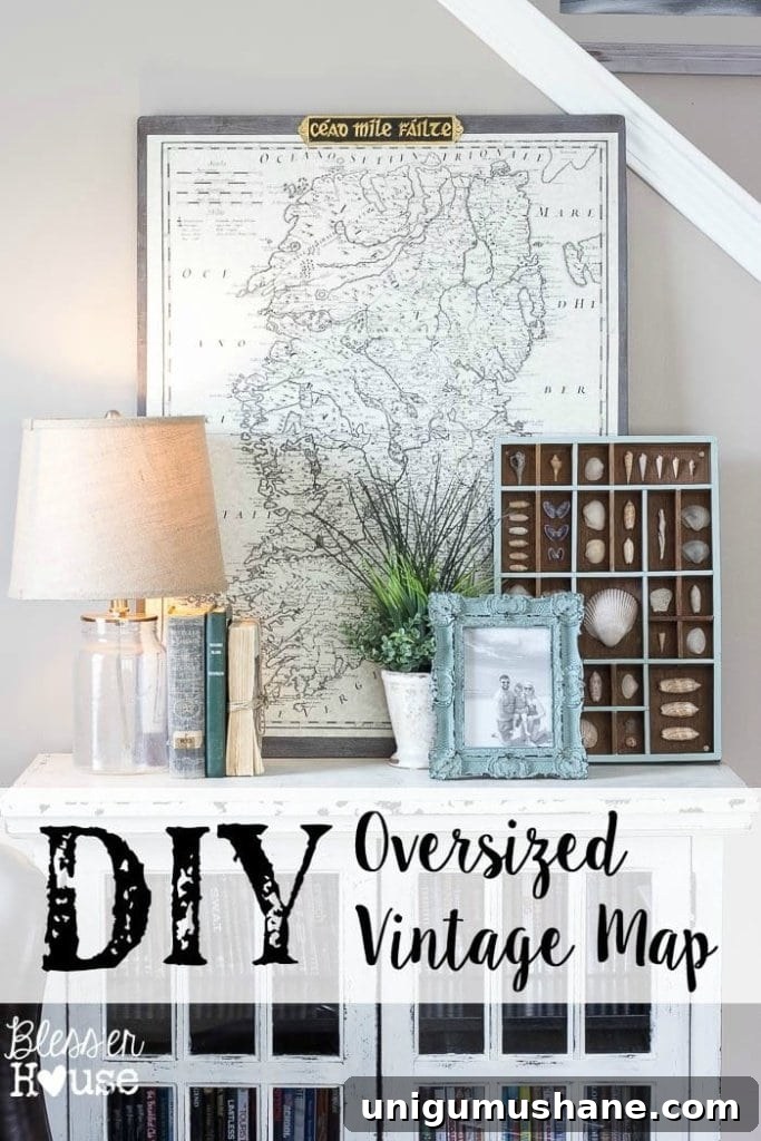 DIY Oversized Vintage Map