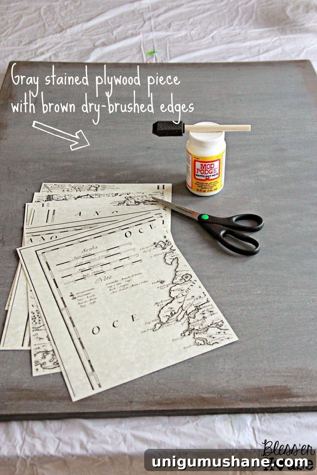 Bless'er House | DIY Oversized Vintage Irish Map Restoration Hardware KnockOff