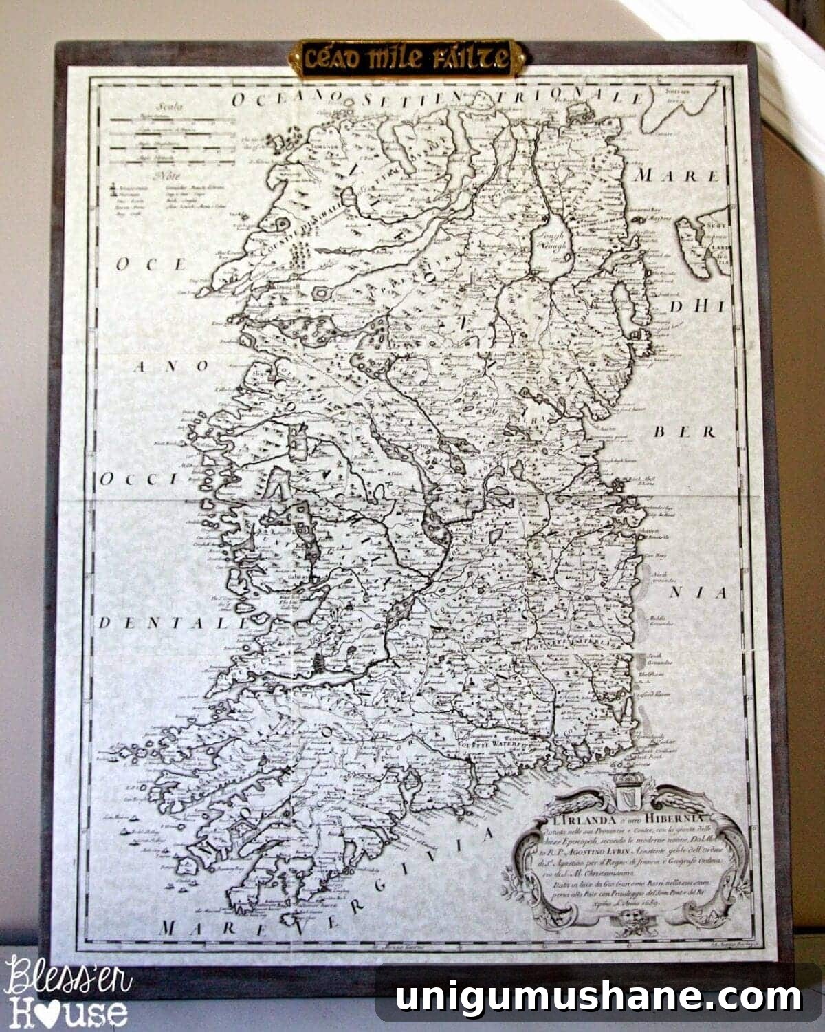 Bless'er House | DIY Oversized Vintage Irish Map Restoration Hardware KnockOff