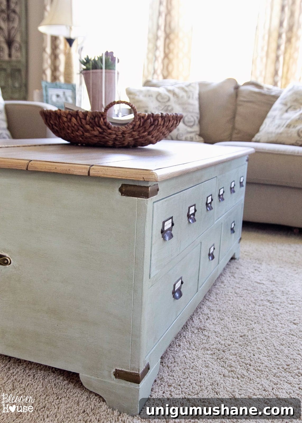 Faux Planked Card Catalog Coffee Table Faux Planked Card Catalog Coffee Table