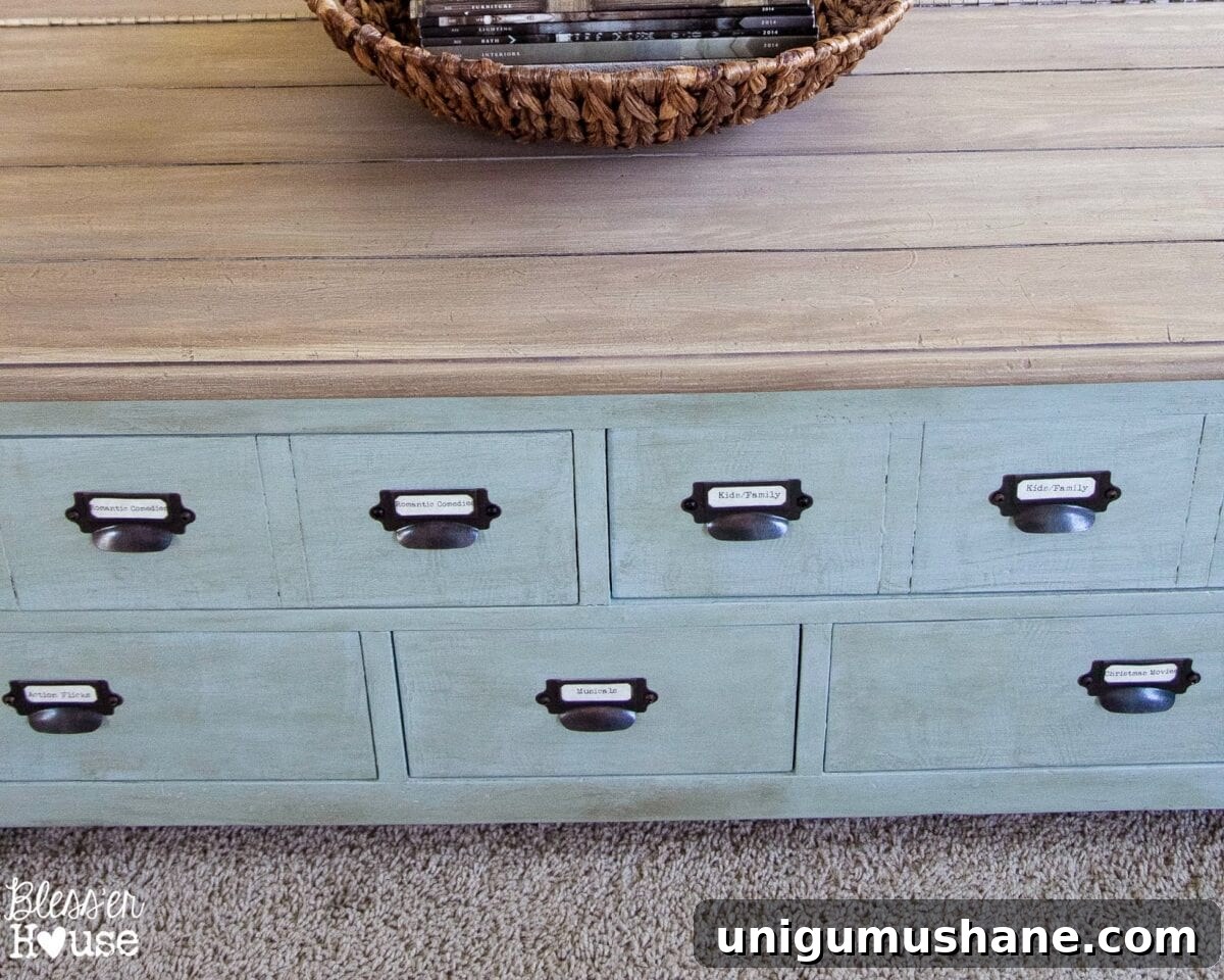 Faux Planked Card Catalog Coffee Table Faux Planked Card Catalog Coffee Table