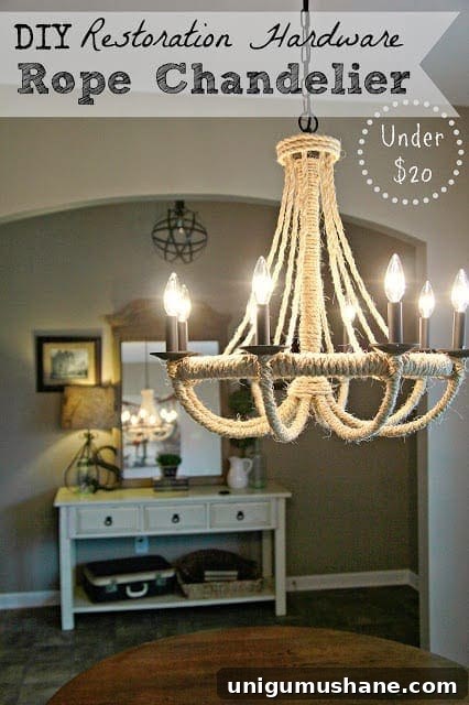 DIY rope chandelier