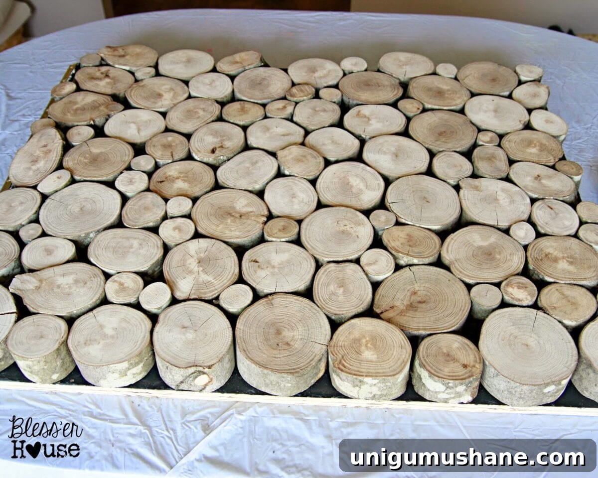 faux wood stack door for a faux fireplace