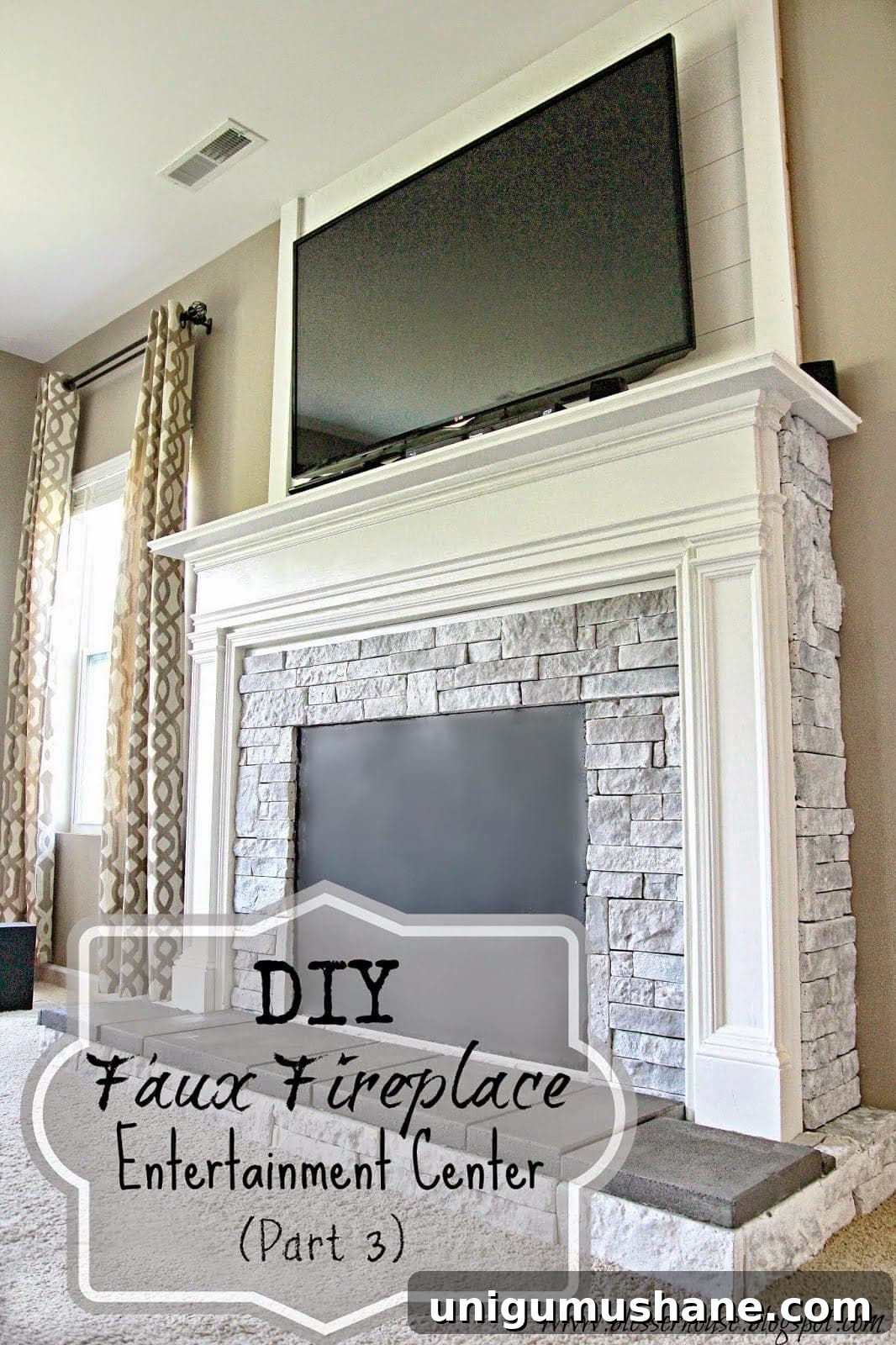 faux fireplace with Air Stone