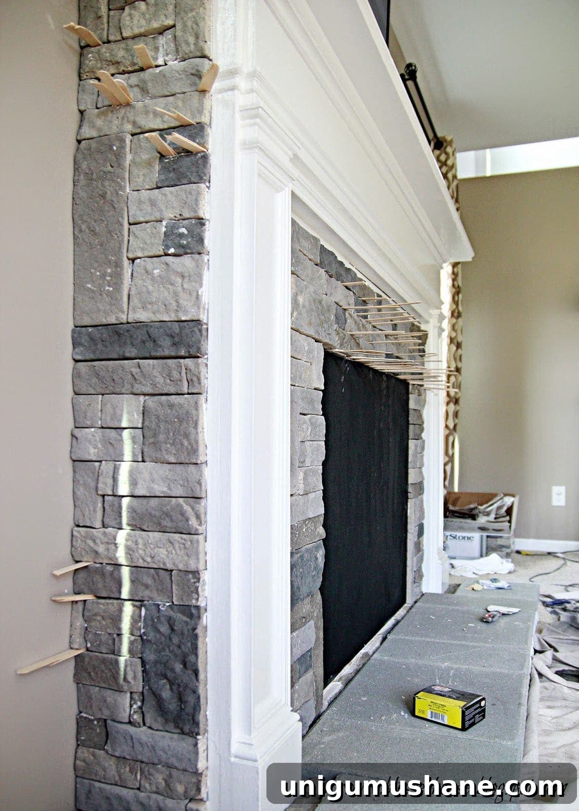 Completed stone surround
