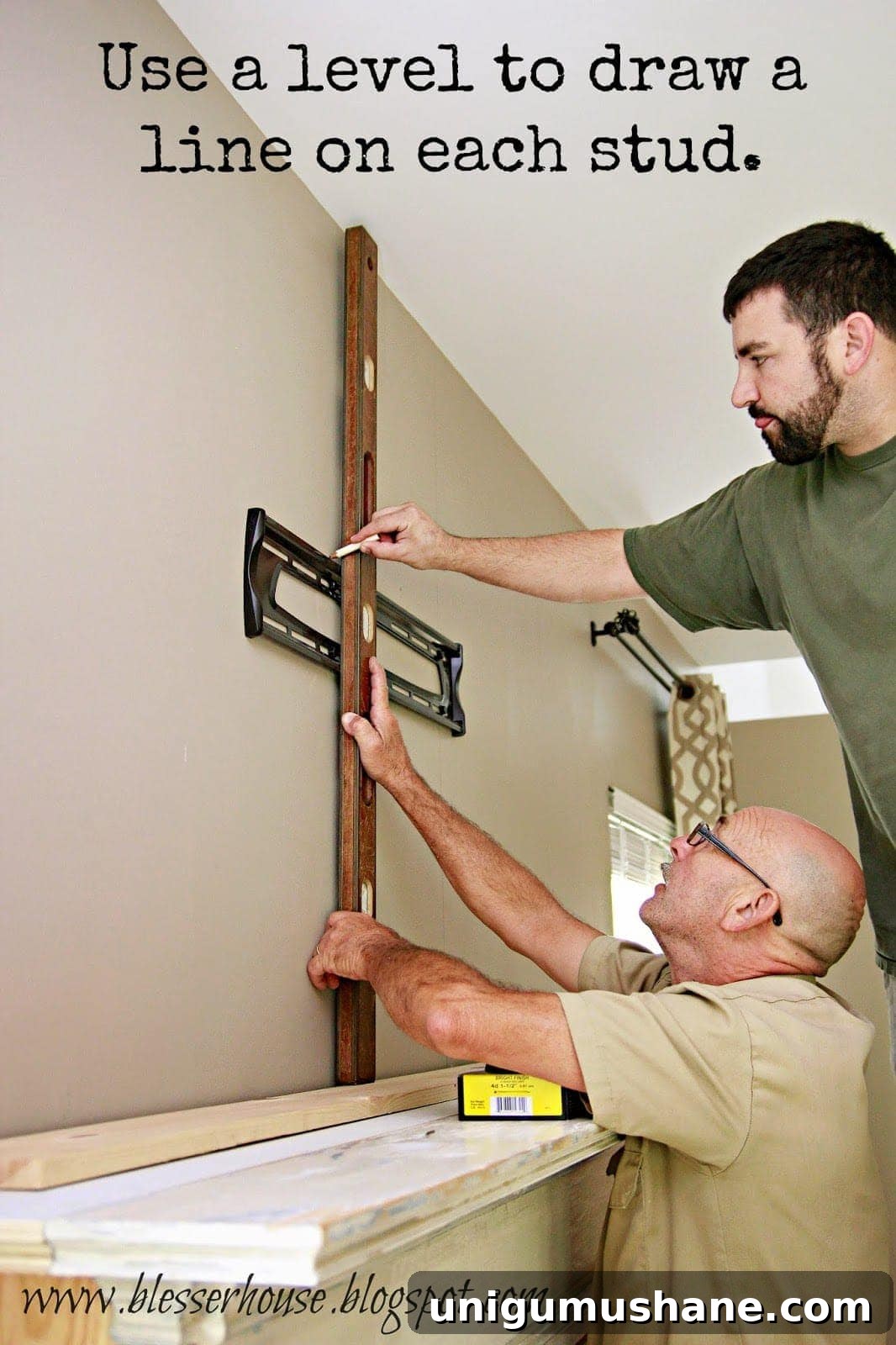 How to Build a Faux Fireplace Entertainment Center: Part 2 4 marking wall studs