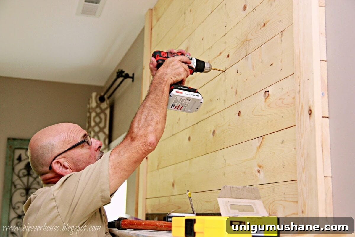 How to Build a Faux Fireplace Entertainment Center: Part 2 10 drilling mounting hole