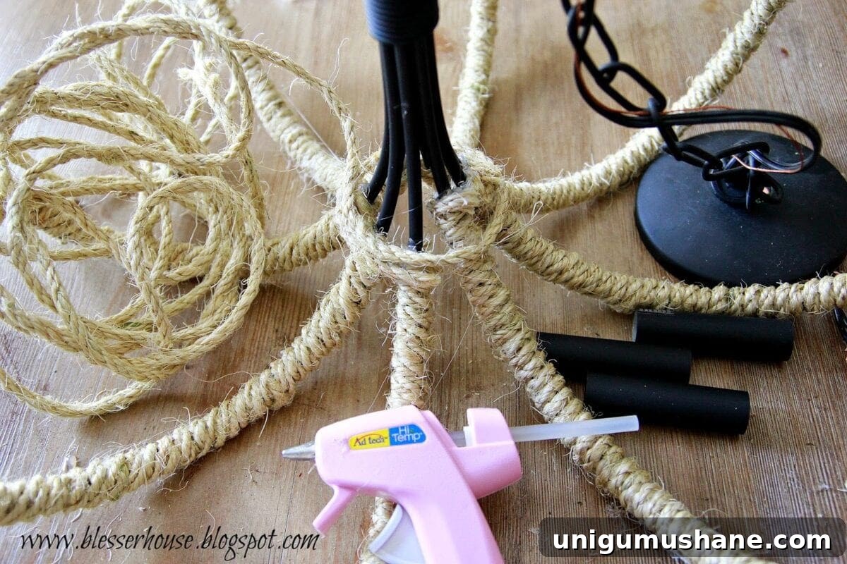DIY Rope Chandelier Inspired by Restoration Hardware 8 img 9430 7