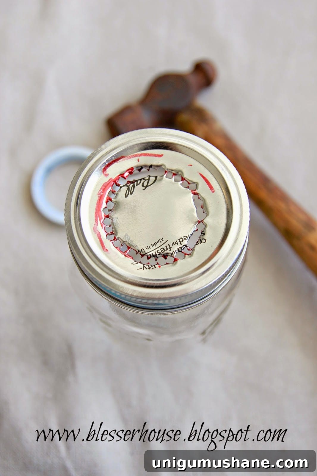 DIY Mason Jar Vanity Light for Rustic Bathroom Lighting 7 Cut out mason jar lid with painted ring